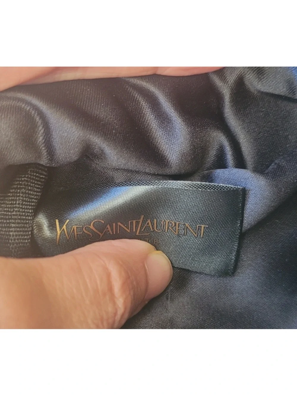 Yves saint laurent Black Patent Dome Bag with Gold Chain Handle